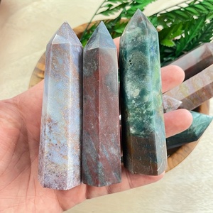 Vente en gros de plaques décoratives de jaspe marin naturel poli pour bureau, ornements de guérison en cristal pour le Feng Shui - Product Image 5