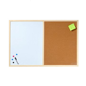 Tableau magnétique combiné 2-en-1 : tableau blanc d'écriture et de dessin, tableau de messages, calendrier hebdomadaire et tableau en liège - Product Image 1