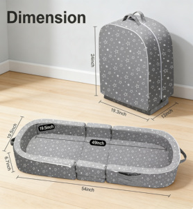 Sofá Cama de Espuma Plegable Portátil Multifuncional con Funda Lavable Personalizada para Niños, Ideal para Viajes y Campamentos al Aire Libre - Product Image 3