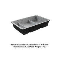 Plateau de rangement en feutre recyclé certifié GRS, écologique, moulé, organisateur de tiroir à trois compartiments, vente en gros