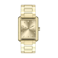 Montre-bracelet de luxe minimaliste unisexe en acier inoxydable avec boîtier carré, bracelet en cuir, mouvement à quartz, OEM ODM, vintage, personnalisée
