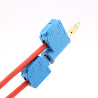 Connecteurs banane à double verrouillage dorés bleus, pas de 4 mm, pour prise audio et câble de haut-parleur