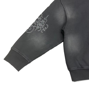 Sudadera con capucha personalizada con logo, estilo vintage, lavado ácido, con cremallera, OEM, de algodón desgastado, felpa francesa, efecto descolorido por el <span class=keywords><strong>sol</strong></span> - Product Image 3