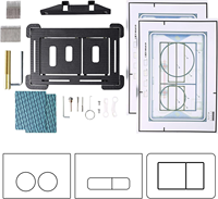 Kit d'outils de découpe de carreaux pour plaque de chasse d'eau universelle 4 en 1 à double chasse, pour réservoir encastré et toilettes suspendues au design moderne