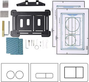 Kit d'outils de découpe de carreaux pour plaque de chasse d'eau universelle 4 en 1 à double chasse, pour réservoir encastré et toilettes suspendues au design moderne - Product Image 1