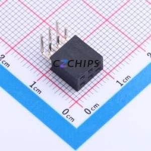 PM254-2-03-W-8.5 Pin Socket Bent Lead Through Hole,P=2.54mm Connector 2x3P 2.54mm 2.54mm Square Hole - Product Image 1