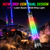Lumières laser RGB pour UTV ATV SXS 1FT 2FT 3FT 5050 LED DC12V 60W IP67 Étanche Off Road Flag Pole Light