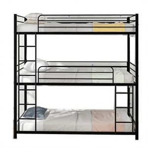 Lit superposé métallique robuste DACO, pliable, gain de place, avec échelle intégrée, taille simple, pour chambre d'hôtel ou d'école - Product Image 4