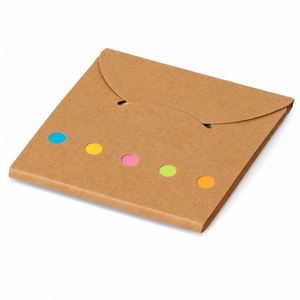 Custom Logo Pocket Sticky <b>Notes</b> Booklet Kraft Paper Cover Color Page Flags Memo Pad for Employee Welcome Kits - Product Image 2