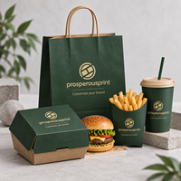 Ensemble d'emballages alimentaires personnalisés écologiques, vente en gros, directement de l'usine, pour restaurants, hamburgers, frites, boissons, emballages à emporter