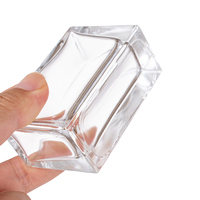Vente en gros de flacons de parfum rectangulaires en verre sérigraphiés 30ml 50ml 100ml avec couvercle en acrylique, impression sérigraphique, emballage en boîte cadeau