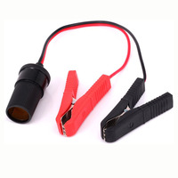 Adaptateur femelle pour allume-cigare de voiture avec pince crocodile pour batterie 12V, rallonge de séparateur de cigarette