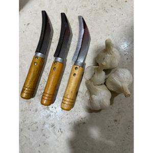 มีดโค้งด้ามไม้สำหรับใช้ในบ้าน ทำจากเหล็กกล้าคาร์บอน ใช้หั่นสับปะรด ผลไม้ และผัก 1 ชิ้น ล้างด้วยมือเท่านั้น - Product Image 3