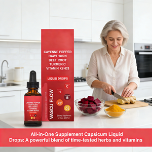 Integratore Liquido Orale per Adulti al Pepe di Cayenna con Bacche di Biancospino, Vitamina D3, K2, Barbabietola e Curcuma - Product Image 3