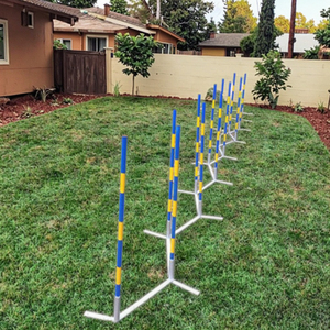 Postes de Agilidad para Perros de 12 Puntas - Postes de Slalom Ajustables para Entrenamiento de Agilidad Canina con Certificación FCI - Product Image 3