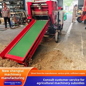 เครื่องอัดฟางแบบพกพาความแม่นยำสูง เครื่องอัดฟางม้วนกลมขนาดเล็กแบบไฟฟ้า สำหรับเศษโลหะ หญ้าหมัก ขี้เลื่อย พร้อมตาข่ายพันม้วนขนาดใหญ่ - Product Image 6