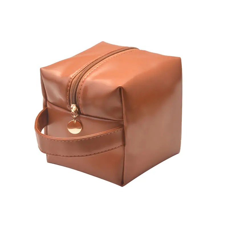 卸売ポータブルカスタムデザイナー再利用可能なジッパーポーチPUレザー防水ウォッシュトイレタリー旅行化粧品化粧バッグ