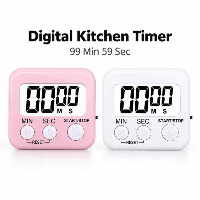 Digital Kitchen Timer LCD Countdown Count up Timer Magnetic Back Stand for Cooking Baking Study Classroom