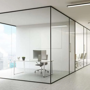 Meilleure cloison de bureau en verre trempé avec sécurité renforcée de 10 mm et 12 mm <span class=keywords><strong>pour</strong></span> intérieur commercial - Product Image 1