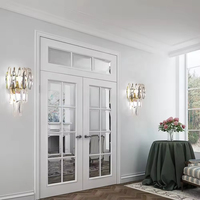 Lampes murales d'intérieur modernes E12 Bulb Clear Smokey Clear Crystal Intérieur Moderne Couloir Chevet