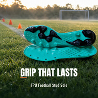 Semelles de chaussures de football en TPU bicolore à micro-pointes pour hommes et femmes, avec grip enveloppant pour crampons de football