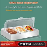 Présentoir de nourriture de buffet en plastique électrique pour le bol de fruit de casse-croûte Dessert Sushi plats froids fruits de mer réfrigérés