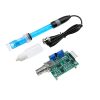 Modul Sensor Regulator Deteksi Nilai PH Cair 0-14, Pengontrol Pemantau Meter Tester + Probe Elektroda PH BNC
