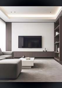 Soportes de unidad de TV montados en la pared de diseño moderno, muebles de sala de estar, gabinetes de TV de madera de nogal negro para almacenamiento - Product Image 2