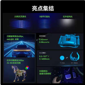 Escáner 3D Creality Raptor <span class=keywords><strong>Pro</strong></span> con Luz Estructurada y Líneas Láser Cruzadas, Ideal para Piezas Impresas de Maquinaria para Comercio Electrónico - Product Image 3