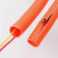 Gaine de câblage fendue en LDPE noir, conduit électrique flexible en polyéthylène ondulé