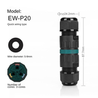 Connecteurs circulaires étanches en plastique pour éclairage extérieur R2T-Weichat IP68 sans vis P20 2/3 broches