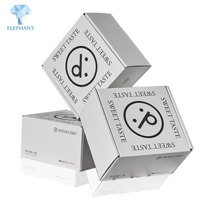 Boîte d'emballage carrée pliable en carton ondulé de qualité alimentaire, personnalisée et recyclée, pour gâteaux, blanche - Product Image 2