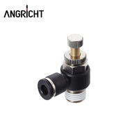 Raccord rapide fileté Airtac pour cylindre, vanne de régulation, raccord pneumatique SL4 6 8 10 12mm mâle