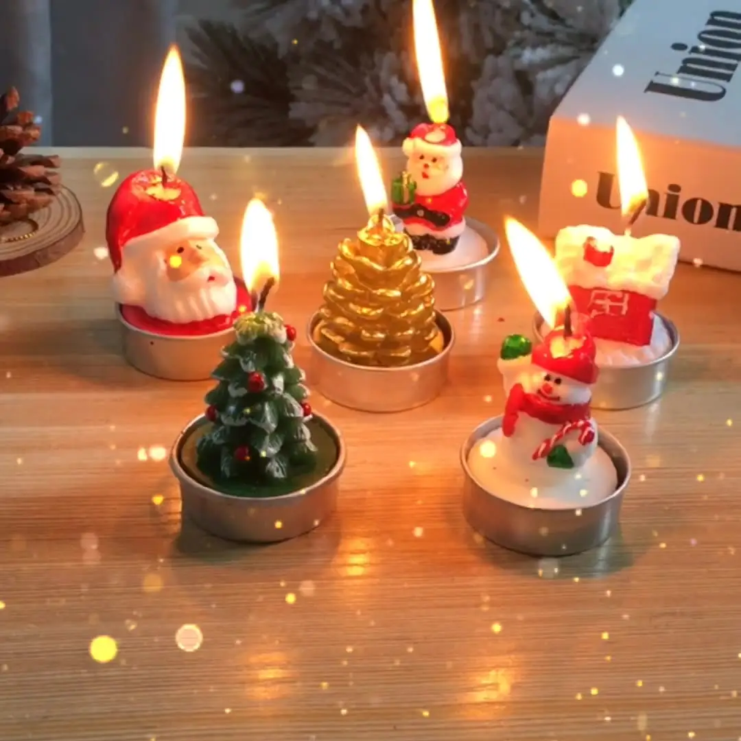 Christmas Tree Santa Candle Gift Set Cartoon Christmas Table Home Decoration Party Supplies Xmas Gifts Christmas Candles