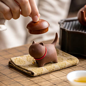 Service à thé chat en porcelaine marron et noir mignon petit accessoire de décoration de maison écologique pour les amateurs de thé - Product Image 5
