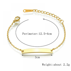 Commercio all'ingrosso impermeabile Non appannato gioielli per bambini in acciaio inox cuore Charm Bar in bianco personalizzato incidere <span class=keywords><strong>bracciale</strong></span> per bambini - Product Image 6
