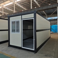 Bungalow Conteneur Pliant Extensible Moderne, Résistant aux Ouragans, en Acier Durable, Maison Préfabriquée Prête à Habiter, Utilisation Bureau & Hôtel