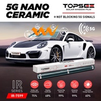Pellicola Oscurante per Finestrini Auto Topsee 42% VLT Alta Trasparenza per il Mercato Europeo, Protezione UV 99%, Riduzione del Calore 86%, Pellicola Solare in Ceramica Nano