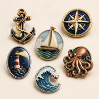 Fabricant de badges décoratifs avec logo d'entreprise pour récompenses de collection de navigation océanique, avec dôme en époxy et finition nickel noir poli sur cuivre