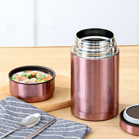 Boîte à lunch isotherme de grande capacité en acier inoxydable 316, forme cylindrique (style bento) pour étudiants, maintien au chaud de 12 à 24 heures