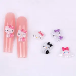 TSZS Ins Popular New Cute Nail Art Ornaments Wholesale Cartoon Cat Head Mini 3D Kawaii Resin Nail Charms Bulk