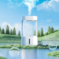 Humidificateur électrique de gouttes de pluie d'eau de diffuseur anti-gravité télécommandé intelligent avec la lumière de nuit de changement de couleur de LED