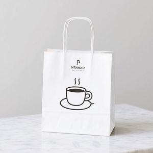 ถุงกระดาษคราฟท์สีน้ำตาลรีไซเคิลสำหรับร้านอาหาร กาแฟ อาหารแบบนำกลับบ้าน พิมพ์ลายตามสั่ง ถุงบรรจุภัณฑ์สำหรับร้านขายของชำ - Product Image 5