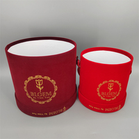 Boîtes cadeaux cylindriques de luxe écologiques en papier rose avec couvercle, hautes et rondes, personnalisables avec logo en feuille d'aluminium