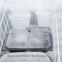 Récipients à emporter en PP à compartiment unique 9x6 à emporter avec couvercle transparent pour restaurants cafés traiteur