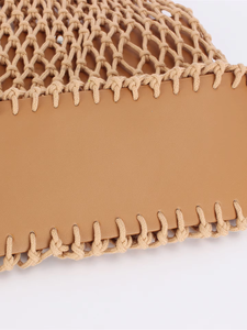 Generation New Solid Color Cotton Fabric <b>Net</b> <b>Bag</b> Handmade Woven ZIP Single Handle Candy Color Winter Fashion Daily Tanjing - Product Image 3