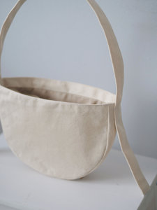 <b>Custom</b> logo Portable Drawstring Closure Canvas Underarm Bag Fashionable Crescent Compact Bag Half-Moon Shoulder Bag - Product Image 5