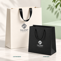 Sac en papier de luxe personnalisé avec votre logo pour cosmétiques, vêtements, chaussures, cadeaux, boutique, avec poignée en ruban