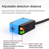 Sensor Pendeteksi Saklar Fotolistrik Refleksi Difus Laser Penekan Latar Belakang Persegi Mendeteksi Jarak Tanpa Terpengaruh Warna
