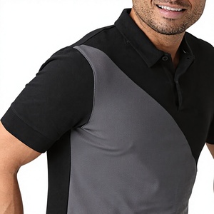 Última novedad: Polo de punto de algodón para hombre, de manga corta, con bloques de color, corte regular, diseño transpirable, informal, para venta en línea. - Product Image 4
